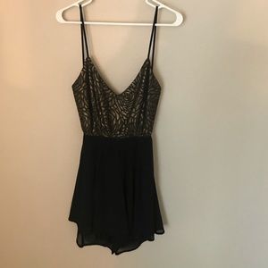 Black/gold romper